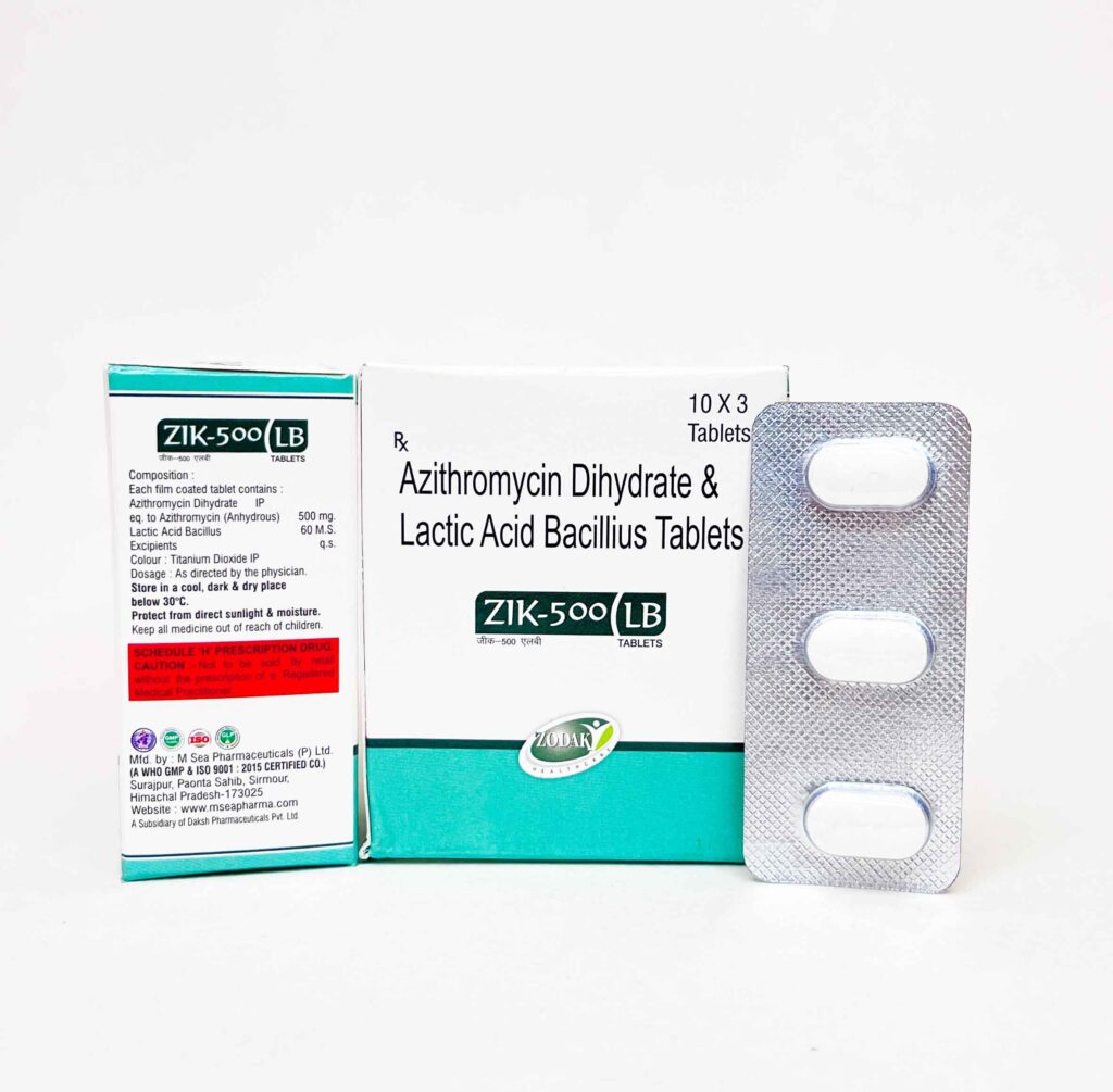 Zik | Azithromycin + Lactic Acid Bacillus Tablets